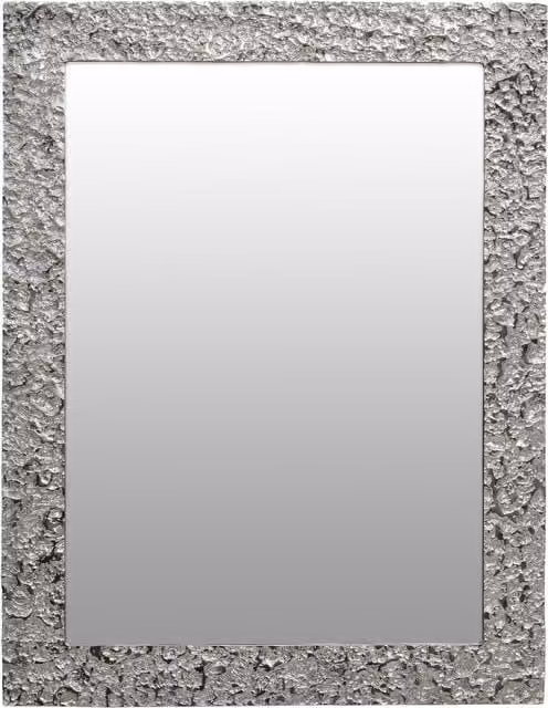 Fifty Five South Orsina Aris Modern Square Metal Wall Mirror in Silver