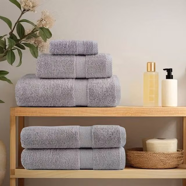 Berkfield Home SOLUND Premium Cotton Terry Shower Towels, Grey, 10 Pack, W: 70 cm, L: 140 cm, 600gsm