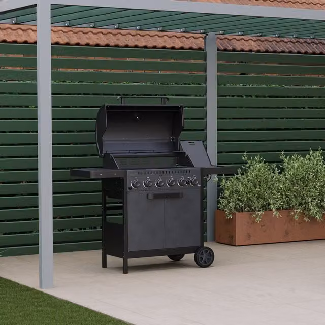 Ottimo 420 6-Burner Gas BBQ with Built-In Thermometer in Grey