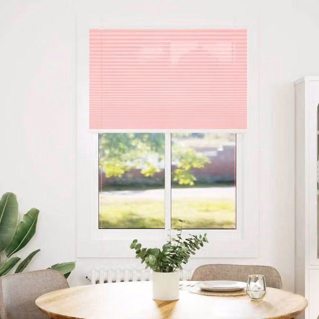 Berkfield Home Single Pleat Corded Blind in Pink, W: 94.4 cm, H: 150 cm, Polyester