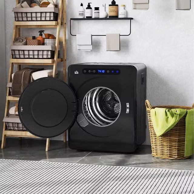 HOMCOM 4kg Portable Vented Countertop Tumble Dryer in Black