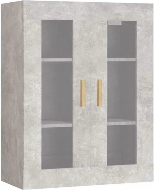 Berkfield Home Hanging Wall Cabinet in Concrete Grey, W: 69.5 cm, D: 34 cm, H: 90 cm