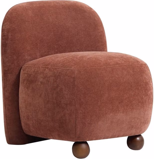 Nordlys Scandinavian Lounge Armchair with Red Fabric and Solid Wood Legs