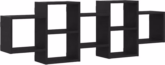 Berkfield Home Black Oak Wall Shelf, W/D/H: 129 x 42 x 18 cm