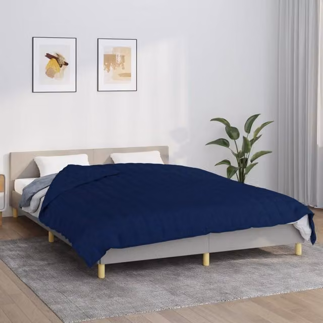 Berkfield Home Weighted Blanket in Blue, King Size, 11 kg, W: 220 cm, D: 240 cm