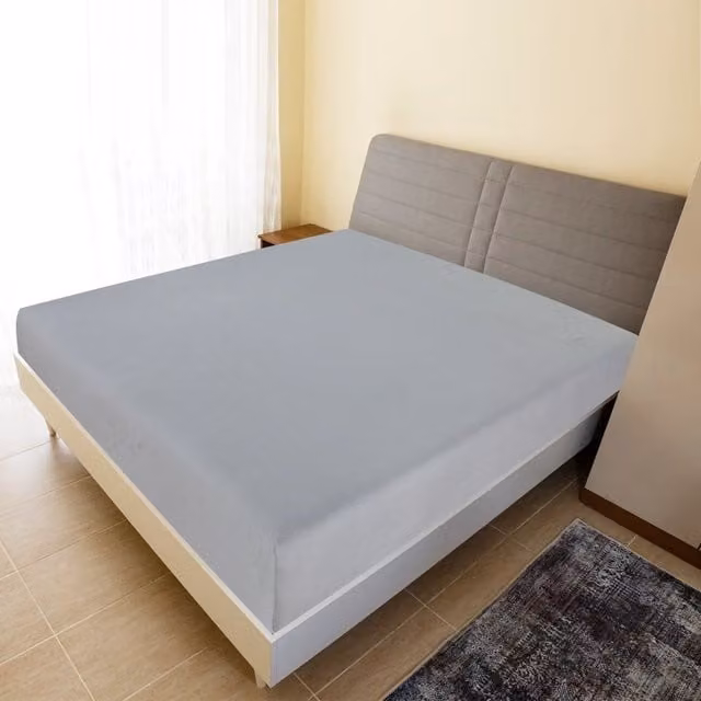 Berkfield Home Grey Jersey Cotton Fitted Sheets, 2 Pack, W: 180 cm, D: 200 cm