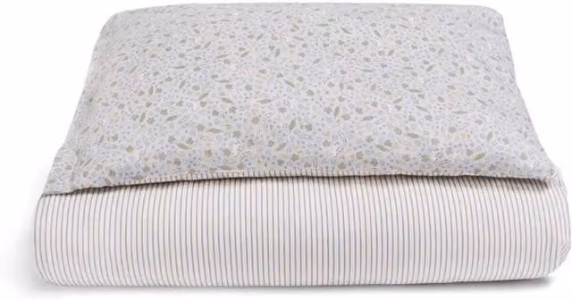 Avery Row Organic Cotton Mako Satin Single Bedding Set, Nature Trail, Multicolour, W/D/H: 140 x 200 cm and 50 x 70 cm