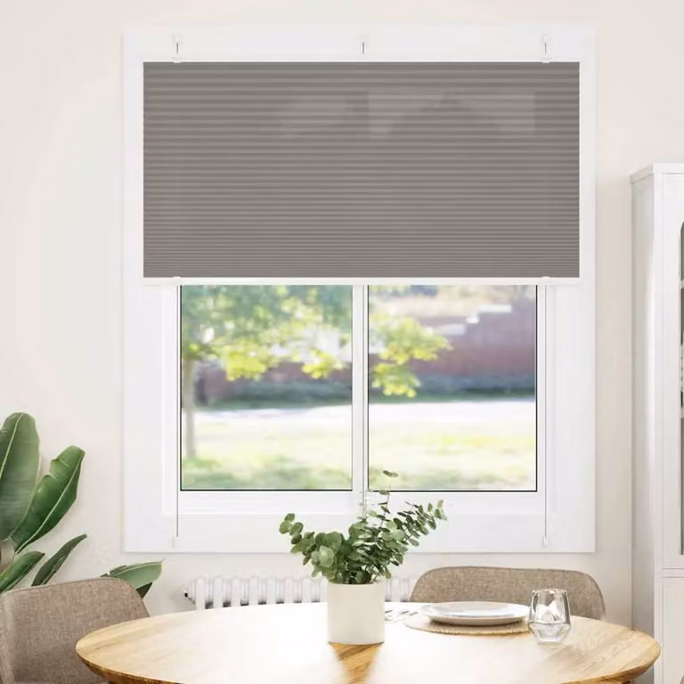 Berkfield Home Single Pleat Polyester Blind in Anthracite Grey, W: 120 cm, H: 100 cm