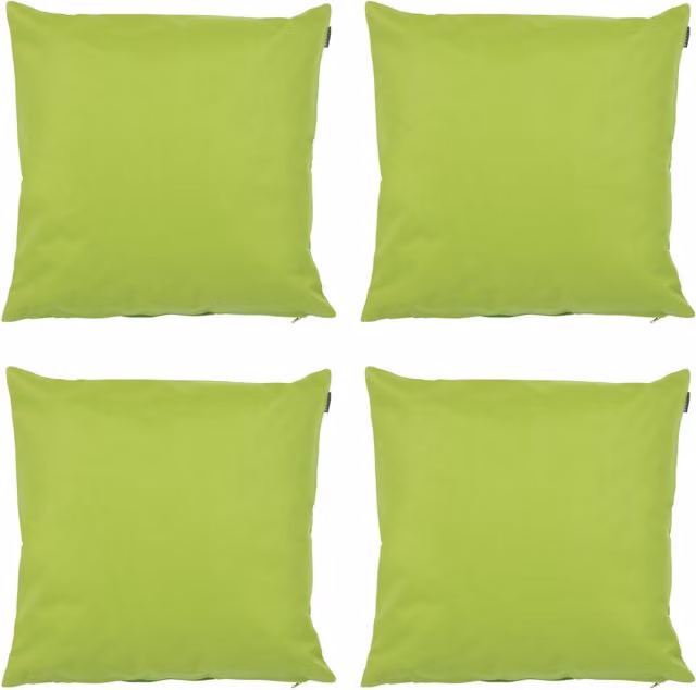 ICON Waterproof Indoor and Outdoor Square Cushion Set of 4, Green, W/D/H: 43 x 43 x 43 cm