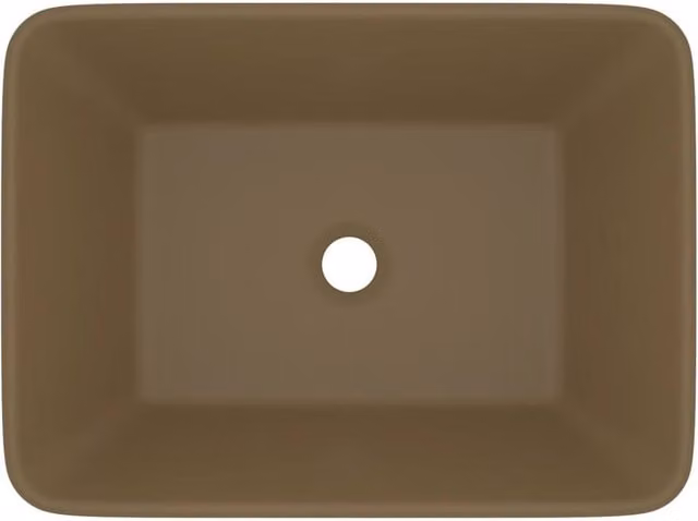 Berkfield Home Luxury Ceramic Rectangular Countertop Wash Basin in Beige, W: 41 cm, D: 30 cm, H: 12 cm