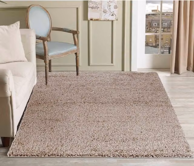 Desire Rugs Plain Fluffy Shaggy Area Rug for Living Room or Bedroom, Bronze/Beige, W: 120 cm, L: 170 cm