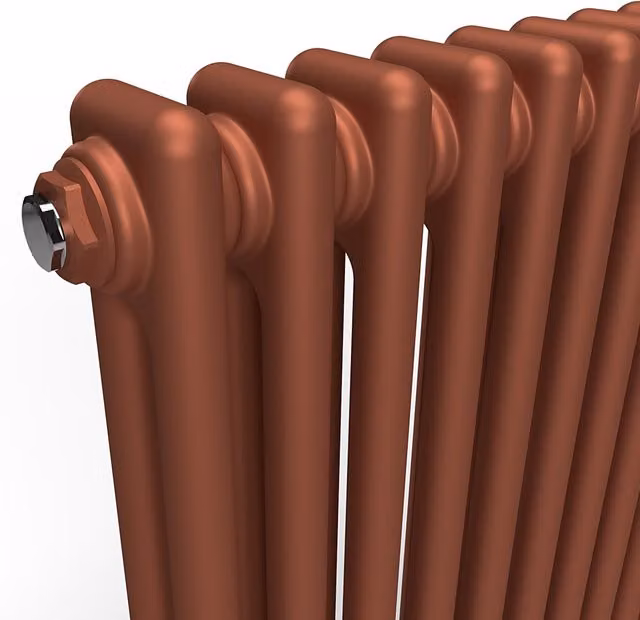 Lux Heat Vertical Column Radiator in Bronze/Brown, H 180.0 cm x W 47.0 cm