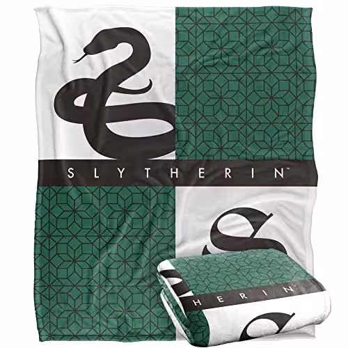 Warner Brothers Harry Potter Slytherin House Pride Fleece Blanket, W/D/H: 152 x 127 cm, White/Multicolour