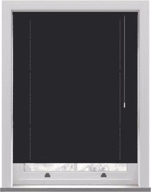 NewEdgeBlinds Black PVC Venetian Blind with 25mm Slats, W: 152 cm