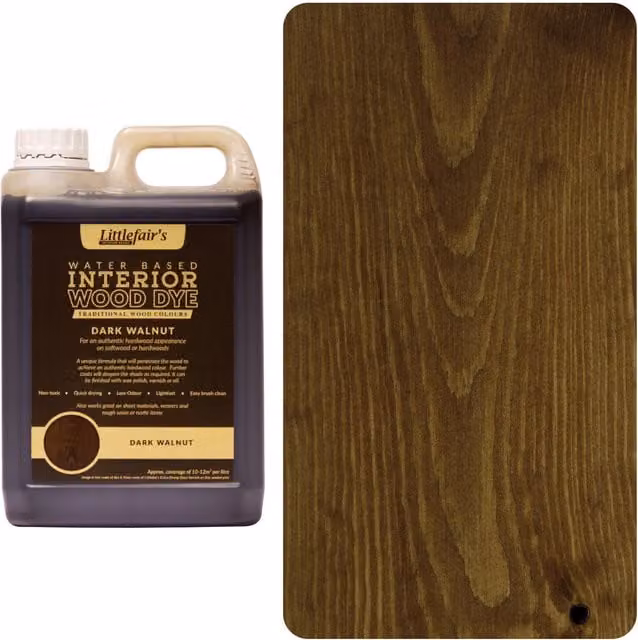 Littlefair's Indoor Wood Stain in Dark Walnut, Brown, 2.5 l