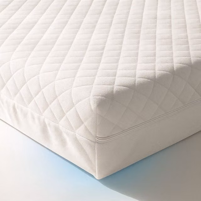 MHG Living Waterproof Baby Cot Mattress with Removable Cover, White, W/D/H: 120 x 60 x 7.5 cm