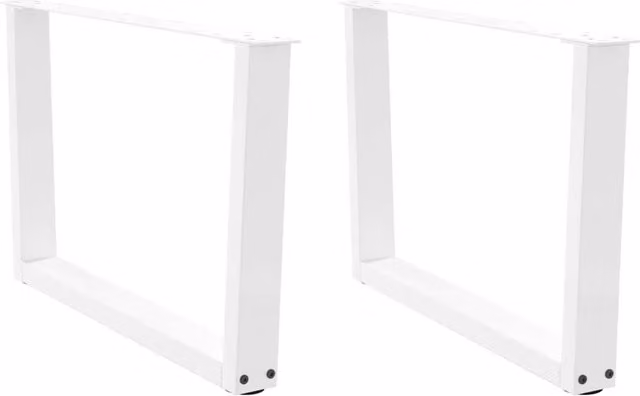Berkfield Home V-Shape Dining Table Legs, 2 Pieces, White Steel, H: 70 cm, W: 42-43.3 cm