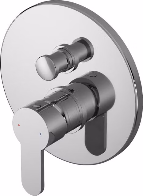 Balterley Pride Round Concealed Manual Shower Valve and 2-Outlet Diverter in Chrome Silver