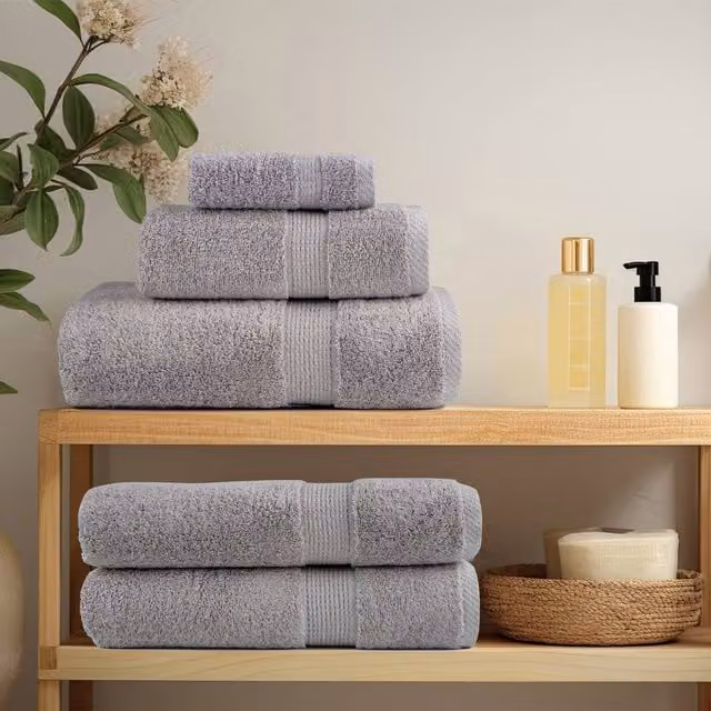 Berkfield Home SOLUND Premium Cotton Terry Shower Towels, Grey, 4 Pack, W: 70 cm, L: 140 cm, 600gsm