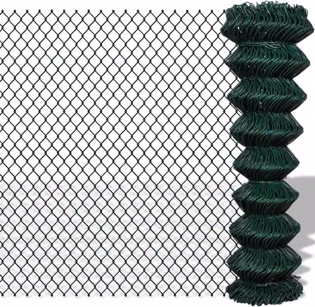 Berkfield Home Green PVC Coated Steel Chain Link Fence, 1.5 x 25 m