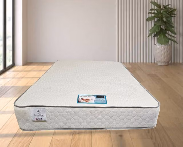 Knight Sleep Single Hybrid Pocket Sprung Memory Foam Mattress in White and Grey, 25 cm Depth