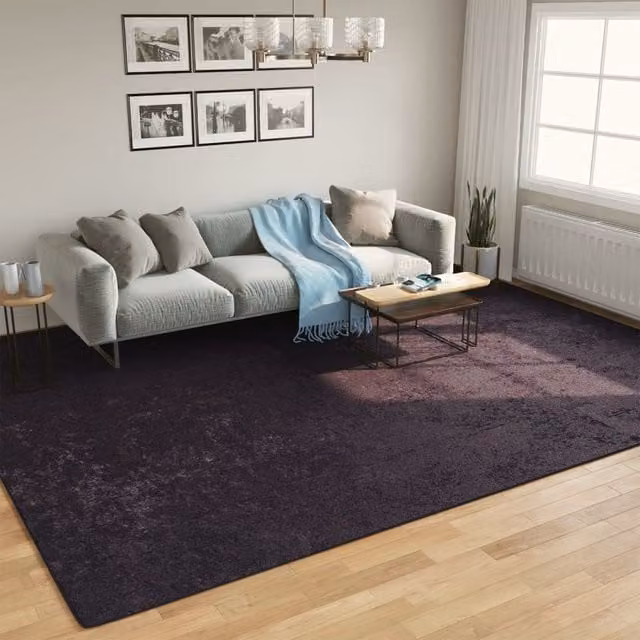 Berkfield Home Washable Anti Slip Round Rug in Anthracite and Black, Diameter: 100 cm