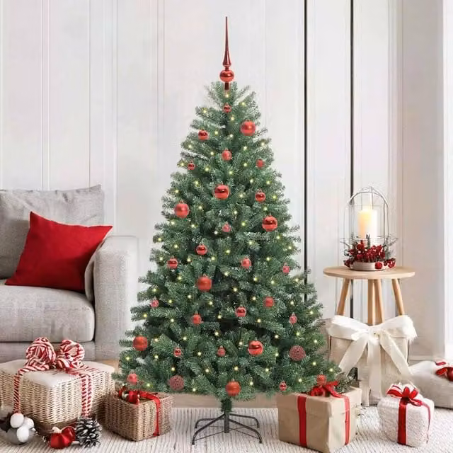 Berkfield Home Green Artificial Hinged Christmas Tree, Height: 150 cm