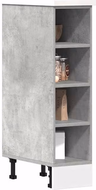 Berkfield Home Grey Industrial Matt Kitchen Base Unit with Internal Shelves, W/D/H: 44.0 x 20.0 x 81.5 cm