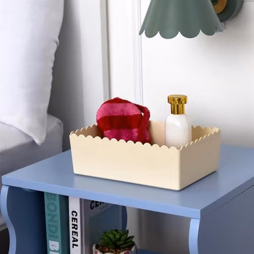 OHS Plastic Storage Organiser Tub in Beige