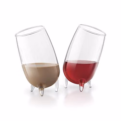 Final Touch Set of 2 Relax Liqueur Shot Glasses, 200ml, Transparent