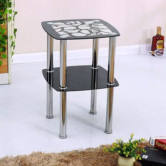 Modernique Valore Black Square Glass Side Table