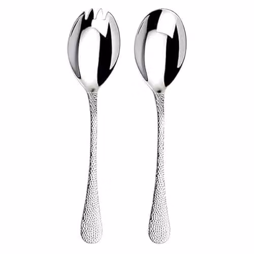 Arthur Price Avalon Stainless Steel Salad Serving Spoon and Fork Set in Silver