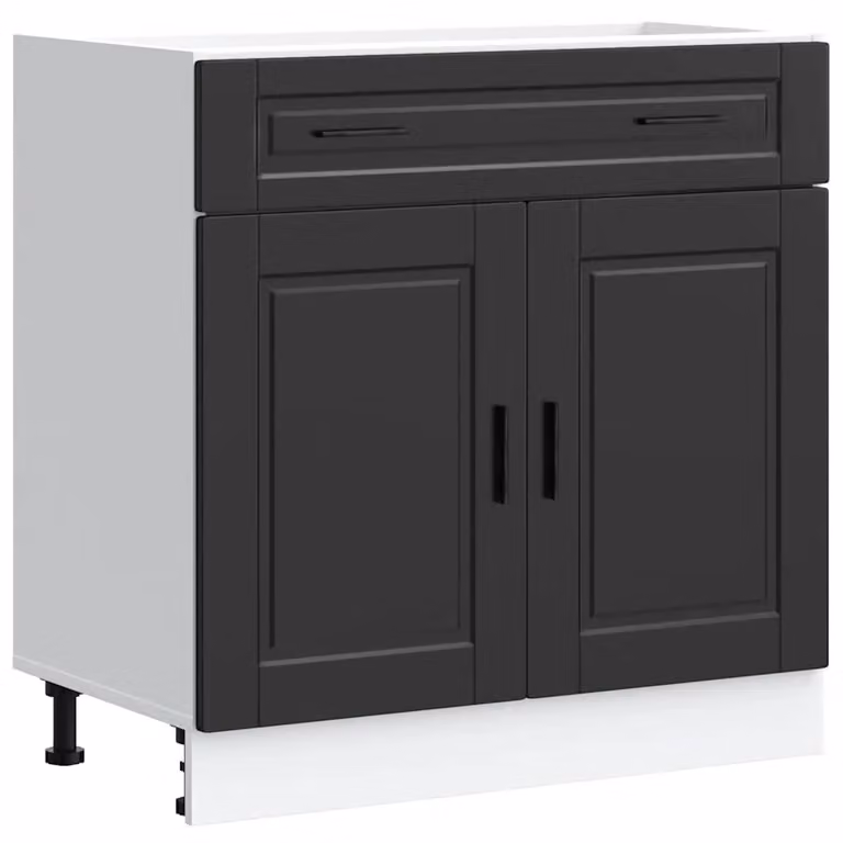 Berkfield Home Porto Black Matt Engineered Wood Kitchen Base Cabinet