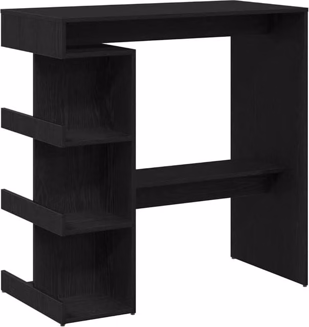 Berkfield Home Black Oak Bar Table with Storage Rack, W/D/H: 100 x 50 x 101.5 cm