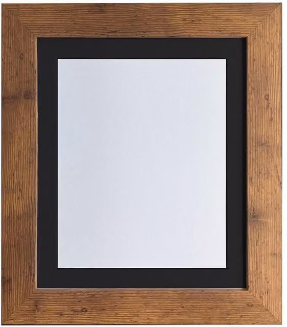 Frames & Mirrors 4U Metro Vintage Wood Frame with Black Mount for 24 x 18 Inch Images in Walnut
