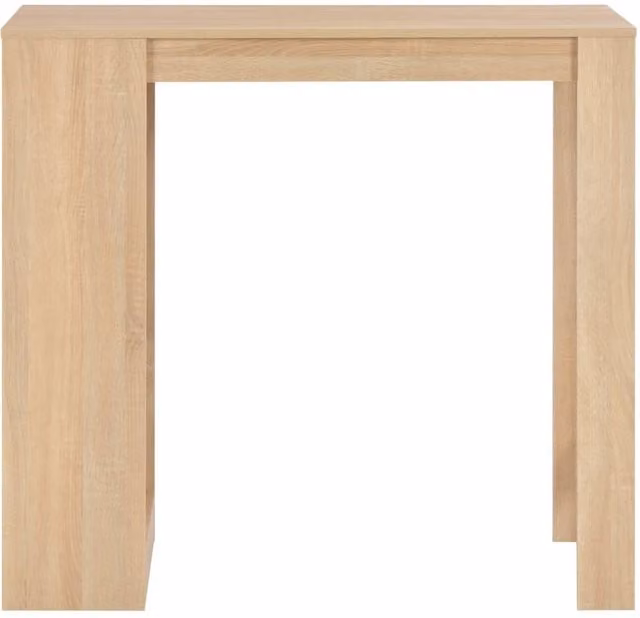 Berkfield Home Bar Table with Shelf in Oak Light Brown, W/D/H: 110 x 50 x 103 cm