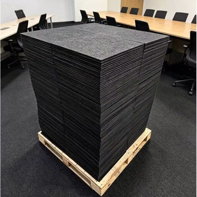 SPETLEK Durable Commercial Carpet Tiles in Dark Grey, W/D/H: 50 x 50 x 2 cm