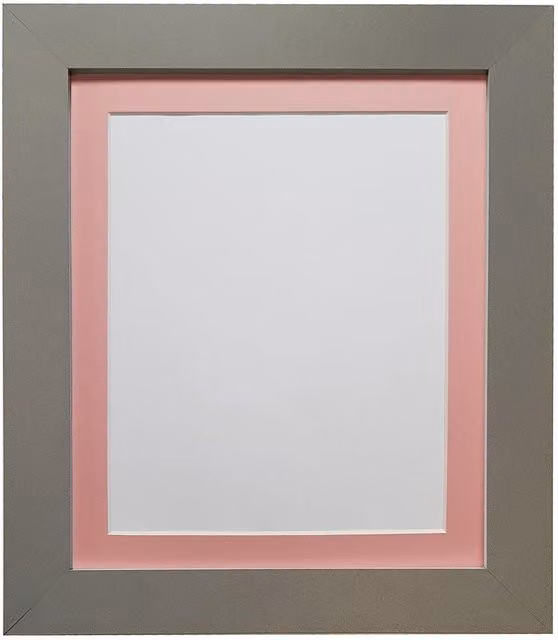Frames & Mirrors 4U Metro Rectangular Picture Frame in Dark Grey with Pink Mount for 24 x 16 Inch Images