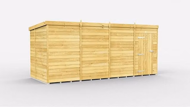 Buttercup Farm Brown Pent Shed with Single Door and No Window, L178 x W454 x H201 cm