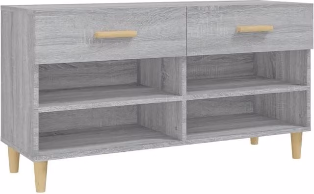 Berkfield Home Grey Sonoma Shoe Cabinet W/D/H: 102 x 35 x 55 cm