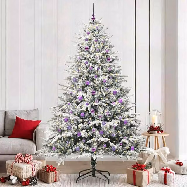 Berkfield Home Pre-lit Artificial Christmas Tree with Ball Set, Green, Height: 240 cm