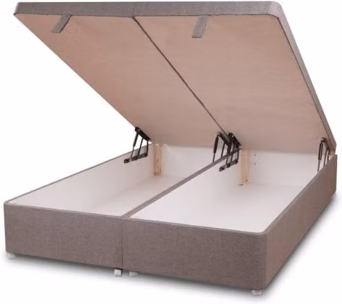 Sweet Dreams Artisan Grey Fabric Front Opening Ottoman Small Double Divan Base W/D/H: 120 x 200 x 36 cm