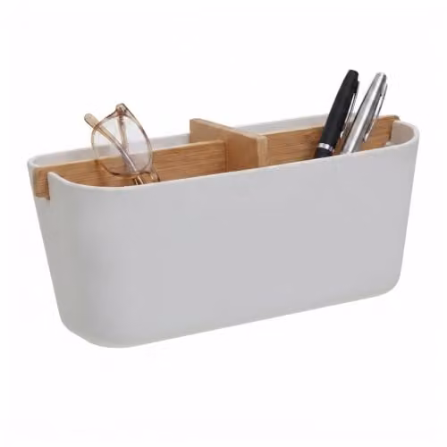 Orsina Grey and White Bamboo Fibre Cutlery Tray with 4 Compartments