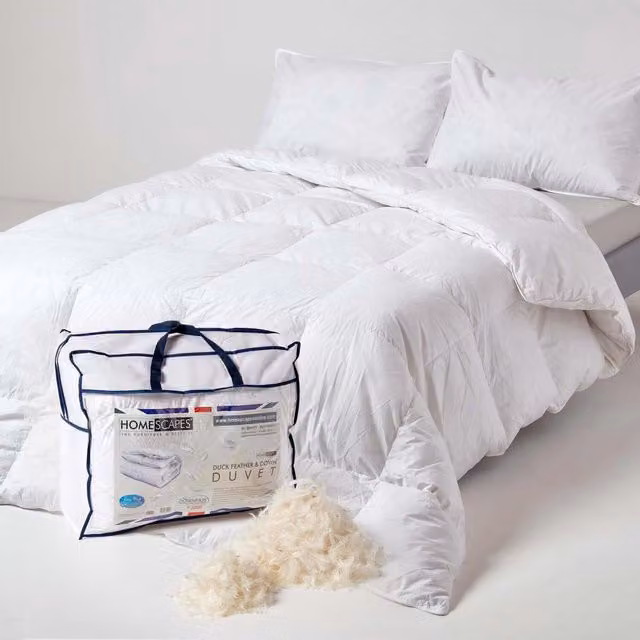 Homescapes Duck Feather and Down Autumn Duvet, White, 10.5 Tog