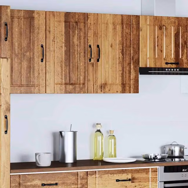 Berkfield Home Lucca Kitchen Wall Cabinet in Old Wood Brown, W/D/H: 60 x 25 x 80 cm