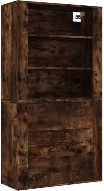 Berkfield Home Smoked Oak Highboard in Brown