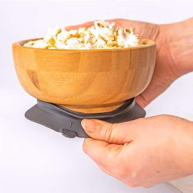 Tiny Dining Childrens Bamboo Suction Cereal Bowl in Black and Brown