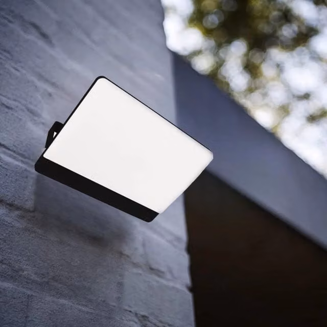 CGC PARRY 15W LED Floodlight with White Opal Diffuser, Black Aluminium Body, IP65 Waterproof, Adjustable Rectangular Design