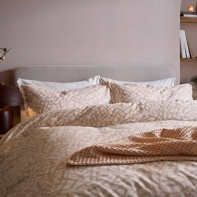 Murmur Oonagh Cotton Duvet Cover and Pillowcase Set, Pink, W: 140 cm, L: 200 cm
