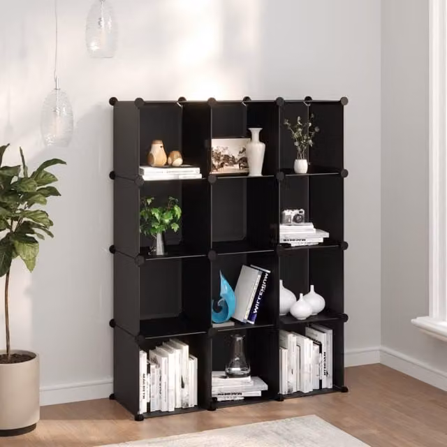 Berkfield Home 12-Cube Storage Organiser in Black